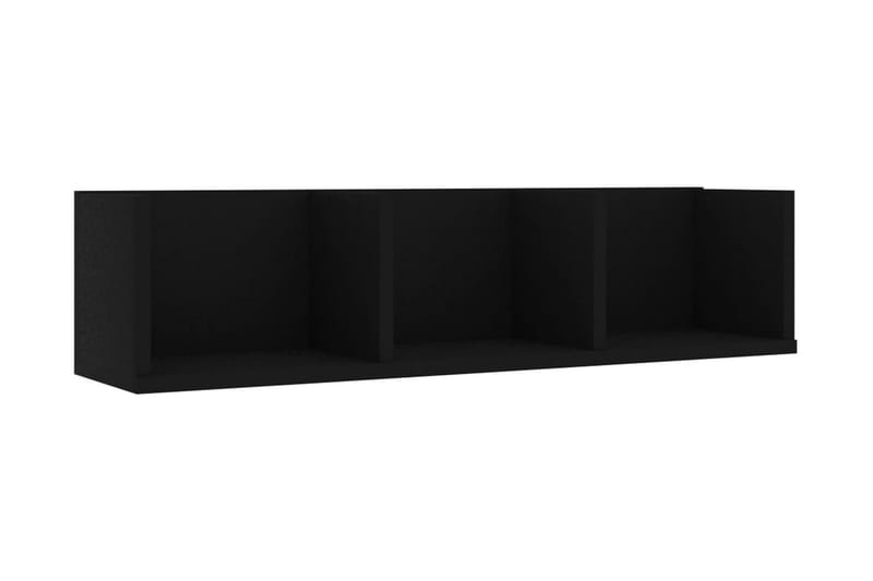 CD-hylla svart 75x18x18 cm spånskiva - Svart - CD hyllor & DVD hyllor