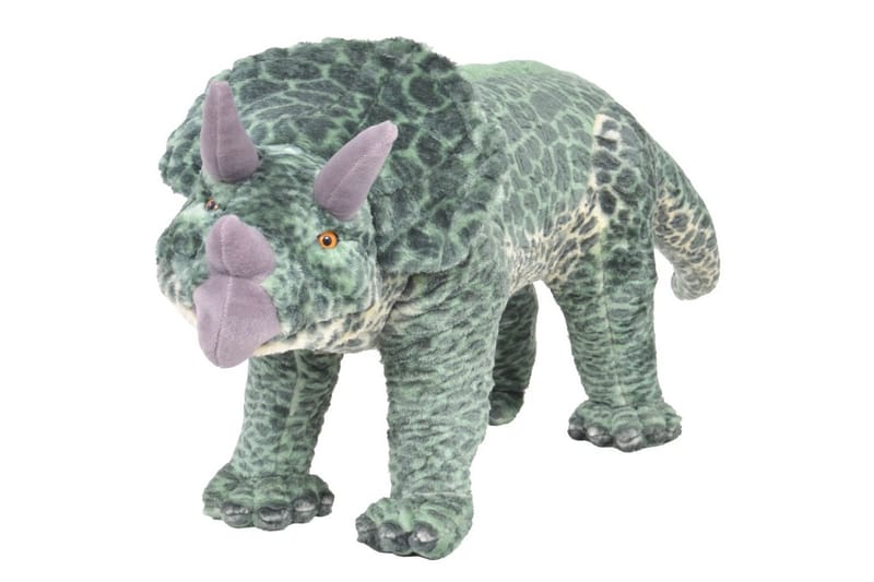 Stående leksaksdinosaurie triceratops plysch grön XXL - Grön - Barnrumsinredning & leksaker - Mjukleksaker & gosedjur