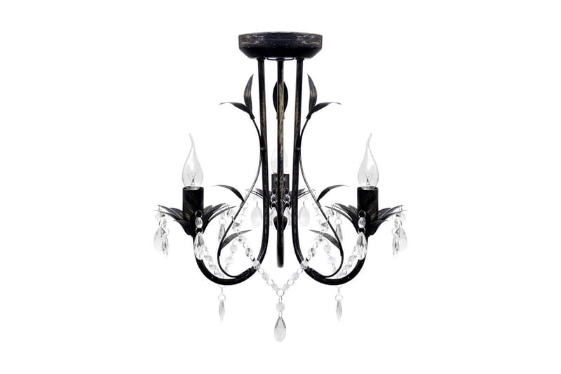 Takkrona i Art Nouveau-stil 3-armad svart - Svart - Sovrumslampa - Kristallkrona & takkrona