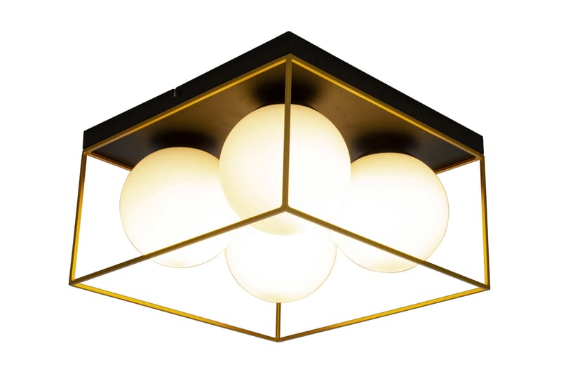 ASTRO plafond stor, svart/guld/opal - Aneta Lighting - Sovrumslampa - Plafond