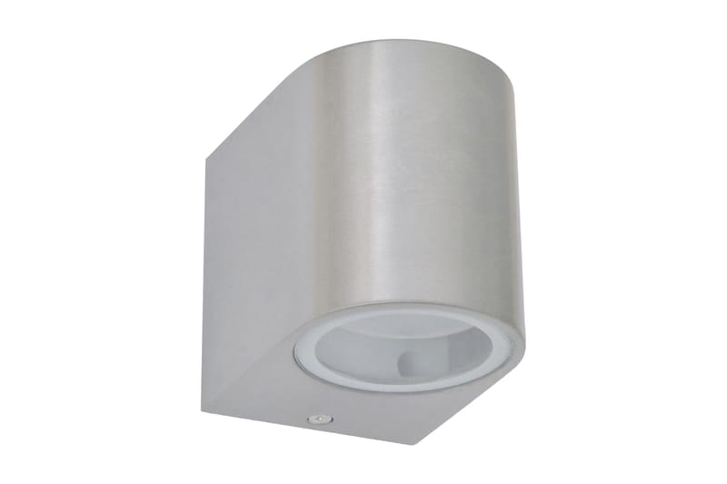 Utomhusvägglampa LED 2 st rund nedåt - Silver - Fasadbelysning