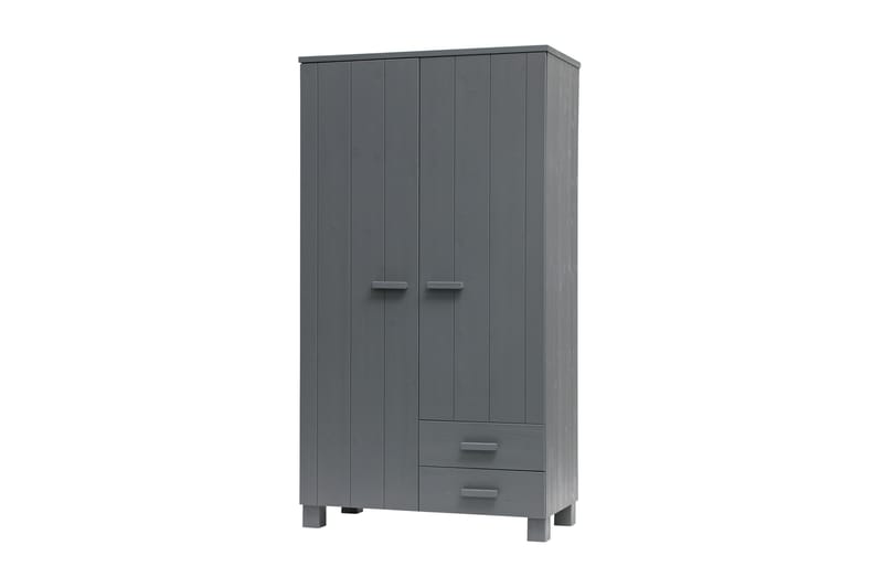 RUFF Garderob med 2 Lådor 111 cm Stålgrå Tall - Barngarderob - Garderober & garderobssystem