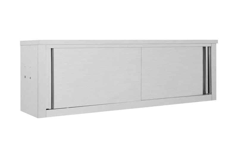 Kökssk�åp med skjutdörrar 150x40x50 cm rostfritt stål - Grå - Köksskåp - Väggskåp