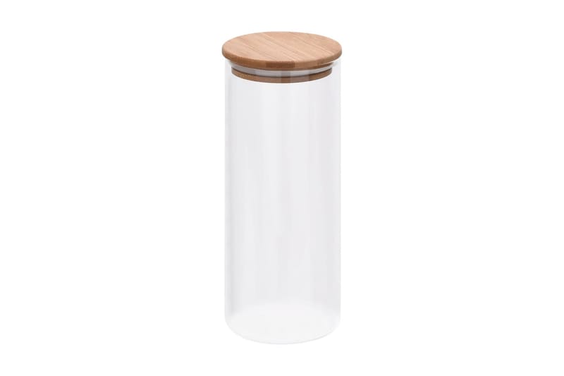 Förvaringsburkar i glas med bambulock 6 st 1000 ml - Transparent - Småförvaring - Glasburk - Flaskor & burkar