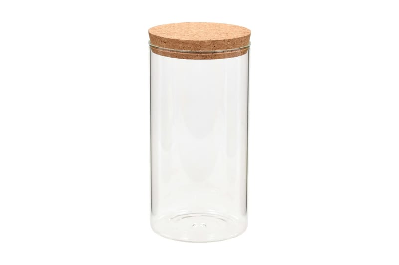 Förvaringsburkar i glas med korklock 6 st 1100 ml - Transparent - Småförvaring - Glasburk - Flaskor & burkar