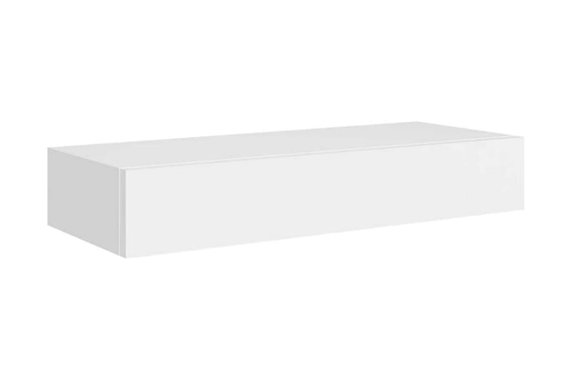 Väggmonterad låda vit 60x23,5x10 cm MDF - Vit - Förvaringslådor