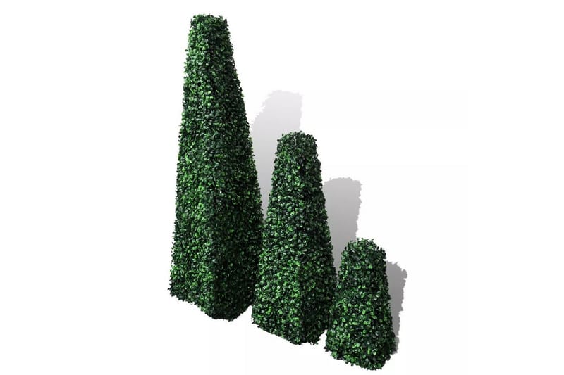 Buxbomträd pyramid 3 st - Grön - Konstgjorda växter