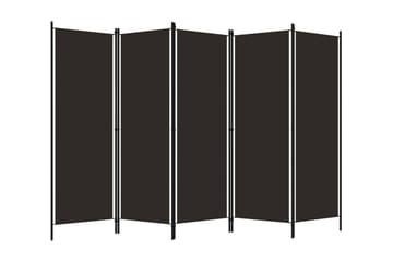 Rumsavdelare 5 paneler brun 250x180 cm
