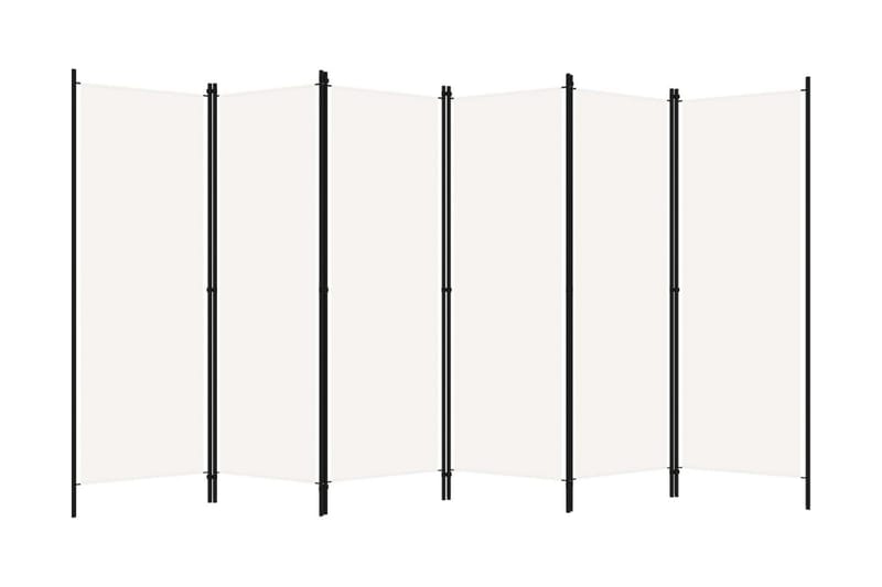 Rumsavdelare 6 paneler gräddvit 300x180 cm - Vit - Rumsavdelare