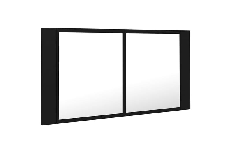Spegelskåp med LED svart 90x12x45 cm - Svart - Badrumsskåp med belysning - Badrumsskåp - Spegelskåp
