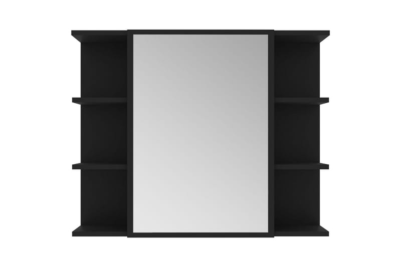 Spegelskåp för badrum svart 80x20,5x64 cm spånskiva - Svart - Badrumsskåp - Spegelskåp