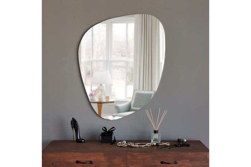 Asymmetrisk Spegel 67x85 cm Svart - Väggspegel