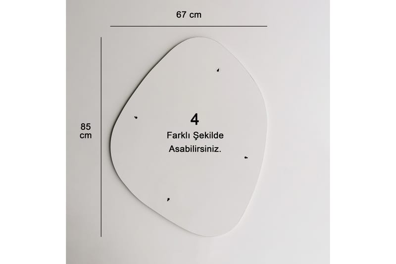 Asymmetrisk Spegel 67x85 cm Svart - Väggspegel