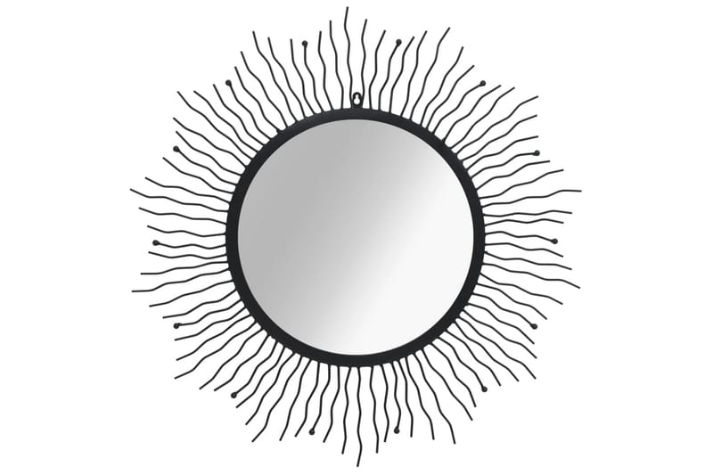 Väggspegel sol 80 cm svart - Svart - Väggspegel