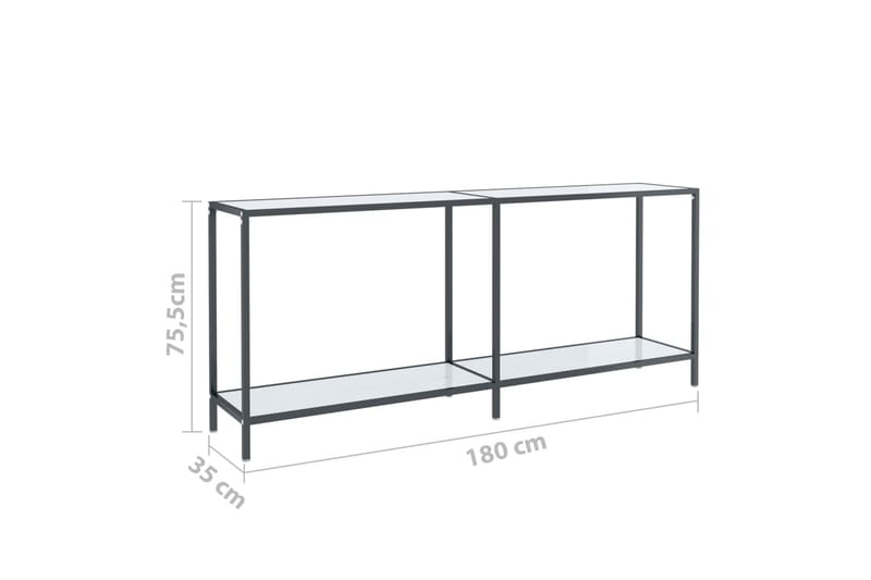 Konsolbord vit 180x35x75,5 cm härdat glas - Vit - Hallbord - Bord - Avlastningsbord & konsolbord