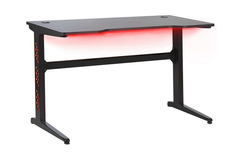 VANDUSER Gamingbord 120 cm med LED-belysning Svart - Svart/Svart - Gamingbord & datorbord - Bord