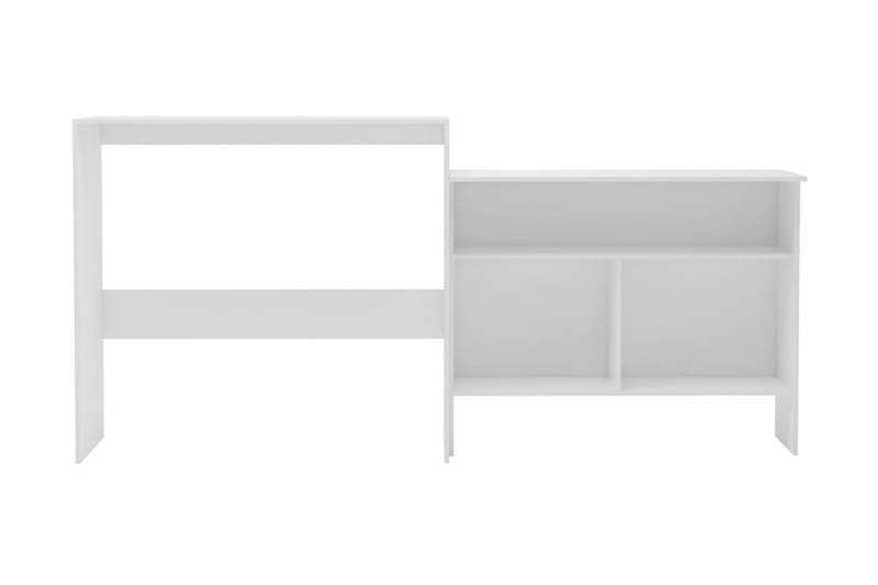 Barbord med 2 bordsskivor vit 130x40x120 cm - Vit - Barbord - Bord