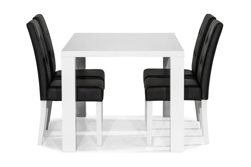 CIBUS Matgrupp 140x90 med 4 Viktor Stol Vit/Svart - Matgrupp & matbord med stolar