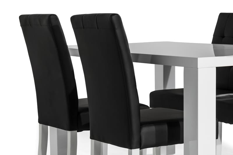CIBUS Matgrupp 140x90 med 4 Viktor Stol Vit/Svart - Matgrupp & matbord med stolar