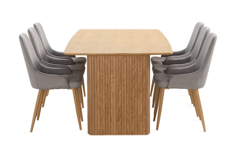 LELINA Matbord 240 cm Brun + 6st PEDER Matstol - Matgrupp & matbord med stolar