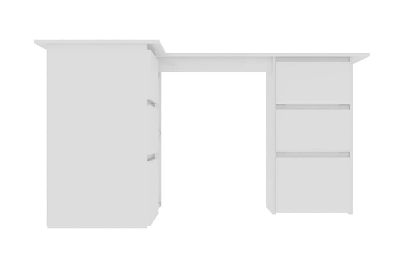 Hörnskrivbord vit högglans 145x100x76 cm spånskiva - Vit - Skrivbord - Bord