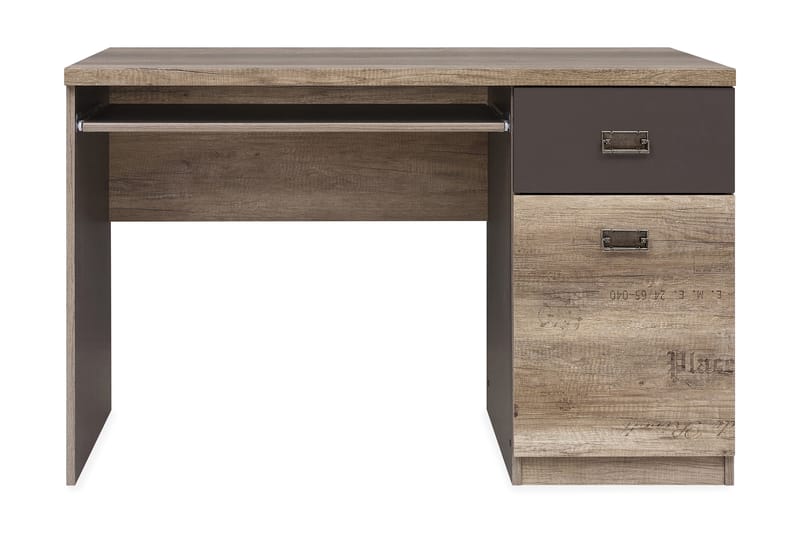 NOKOMIS Skrivbord 120 cm med Förvaring Låda + Skåp Ekfärg/Gr - Trä/natur - Skrivbord - Bord