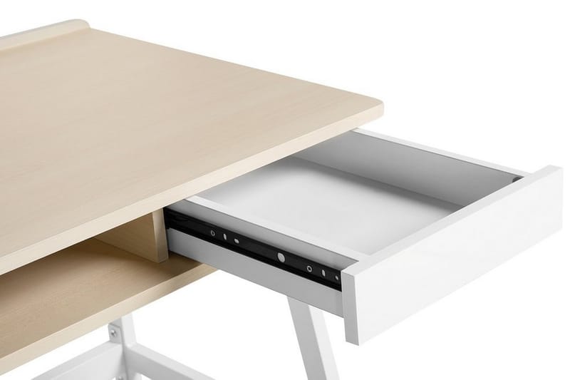 PARAMARIBO Skrivbord 100 cm med Förvaring Vit/Ljusbrun - Skrivbord - Bord