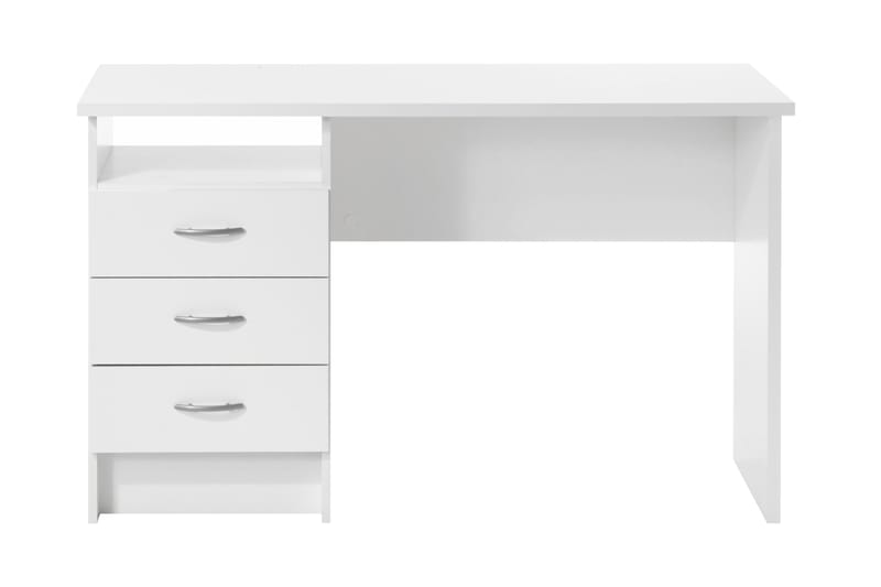PINZOLO Skrivbord 120 cm med Förvaring Lådor + Hylla Vit - Skrivbord - Bord