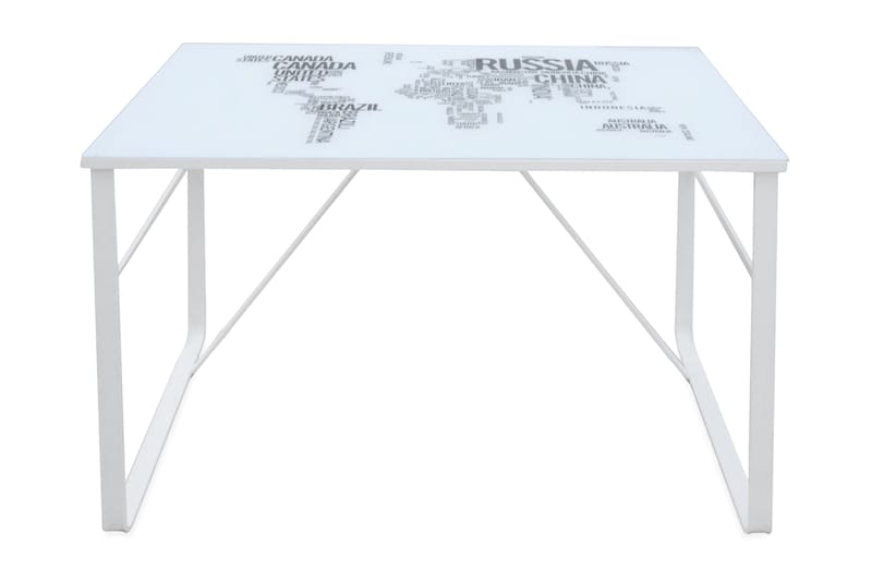 Skrivbord med världskarta 120x60x75 cm - Vit - Skrivbord - Bord