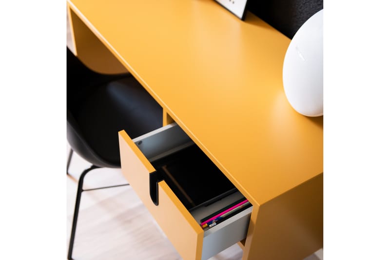 UNO Skrivbord 105 cm med Förvaring Låda Gul - Skrivbord - Bord