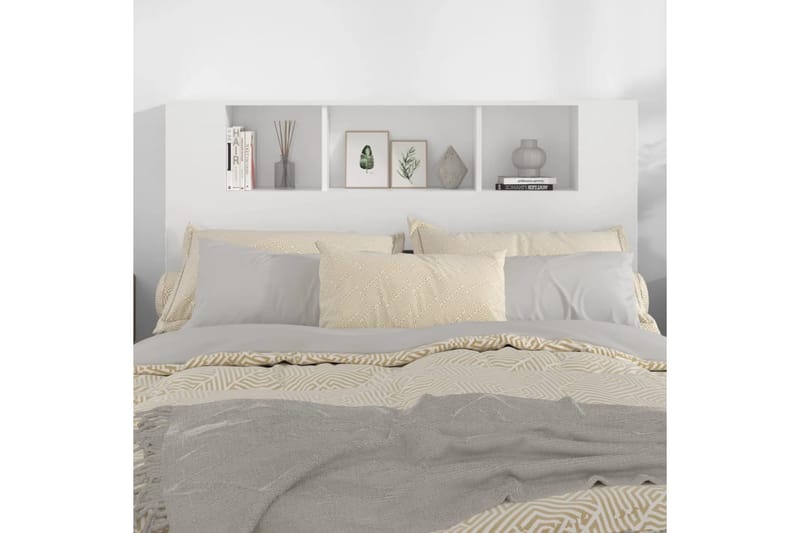 beBasic Sänggavel med förvaring vit 140x18,5x104,5 cm - Sänggavlar