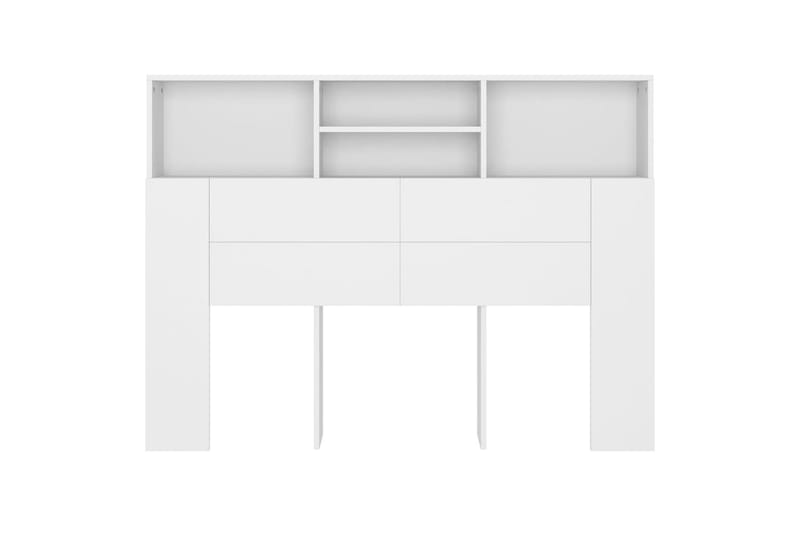beBasic Sänggavel med förvaring vit 140x19x103,5 cm - Sänggavlar
