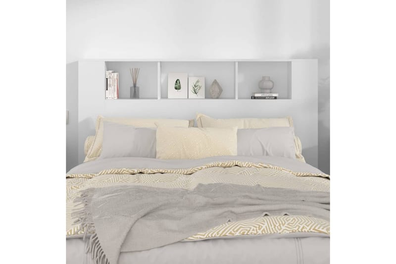 beBasic Sänggavel med förvaring vit 160x18,5x104,5 cm - Sänggavlar