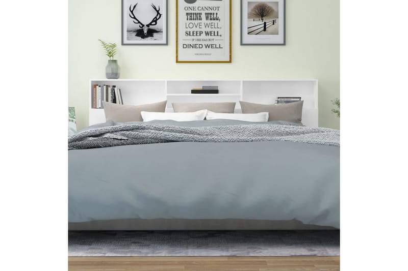beBasic Sänggavel med förvaring vit 220x19x103,5 cm - Sänggavlar