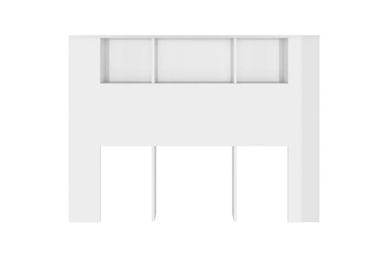beBasic Sänggavel med förvaring vit högglans 140x18,5x104,5 cm - Sänggavlar