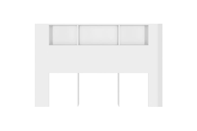beBasic Sänggavel med förvaring vit högglans 160x18,5x104,5 cm - Sänggavlar