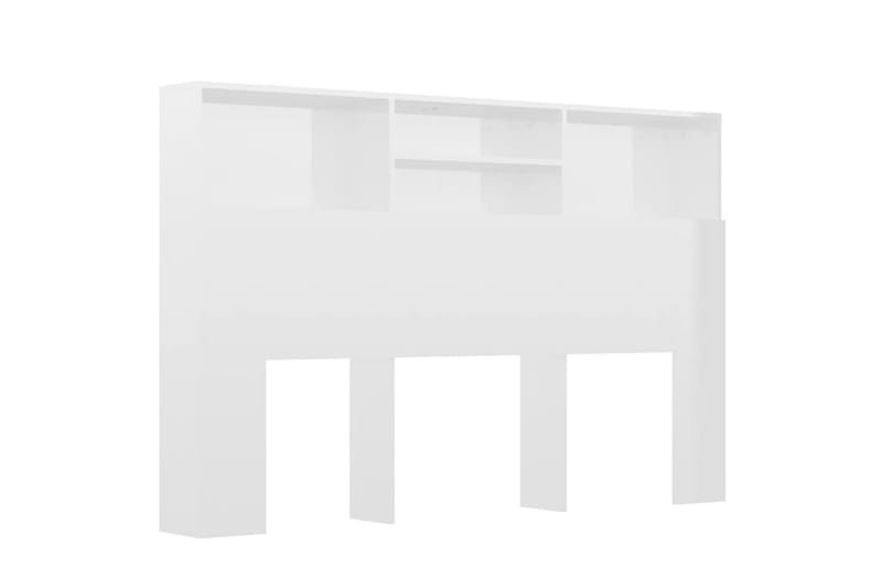 beBasic Sänggavel med förvaring vit högglans 160x19x103,5 cm - Sänggavlar