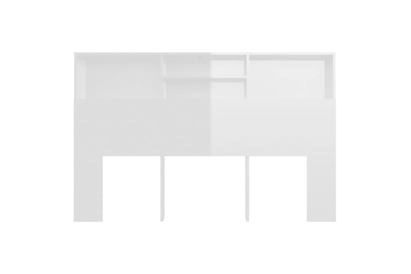 beBasic Sänggavel med förvaring vit högglans 160x19x103,5 cm - Sänggavlar