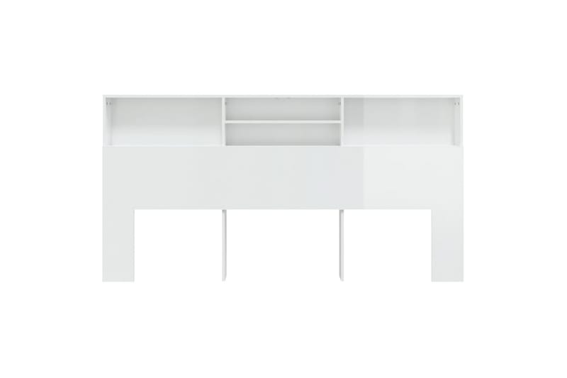 beBasic Sänggavel med förvaring vit högglans 200x19x103,5 cm - Sänggavlar