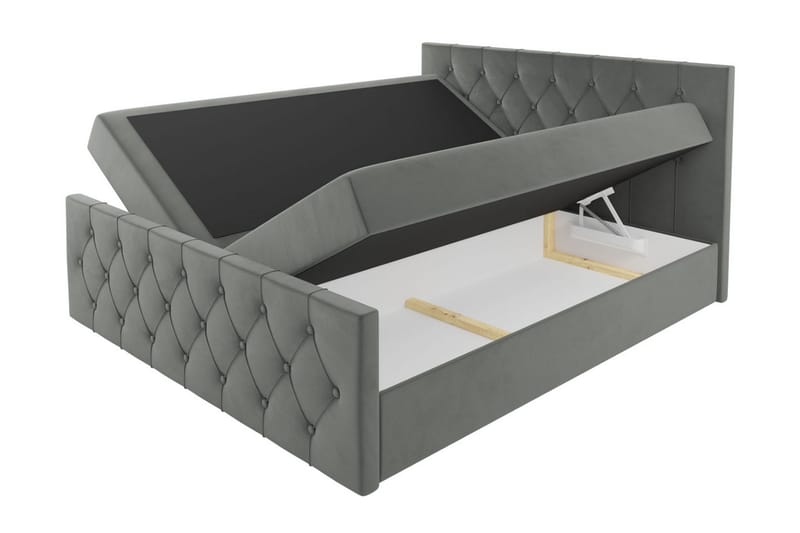 Davendra Sängpaket Kontinentalsäng 120x200 cm med Förvaring - Grön - Komplett Sängpaket - Sängar med förvaring