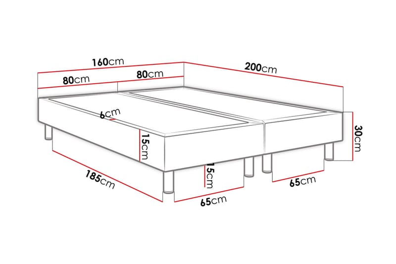 KERANZA Kontinentalsäng 160x200 cm Rosa - Komplett Sängpaket - Kontinentalsängar
