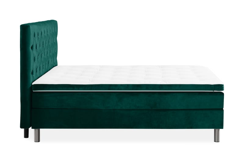 NOVELLA Sängpaket 160x200 cm Djuphäftad Gavel Mörkgrön/Samme - Komplett Sängpaket - Kontinentalsängar