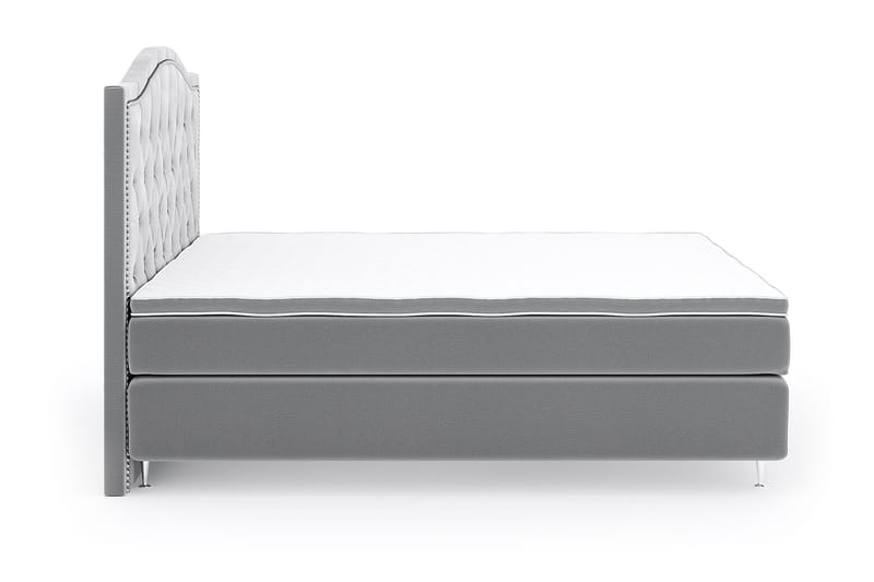 SINNEBO Velvet Sänkypaketti 210x210 - Ljusgrå - Komplett Sängpaket - Kontinentalsängar