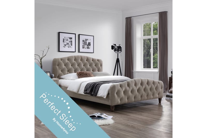 Säng SANDRA med madrass HARMONY DELUX 160x200cm - Komplett Sängpaket - Ramsäng