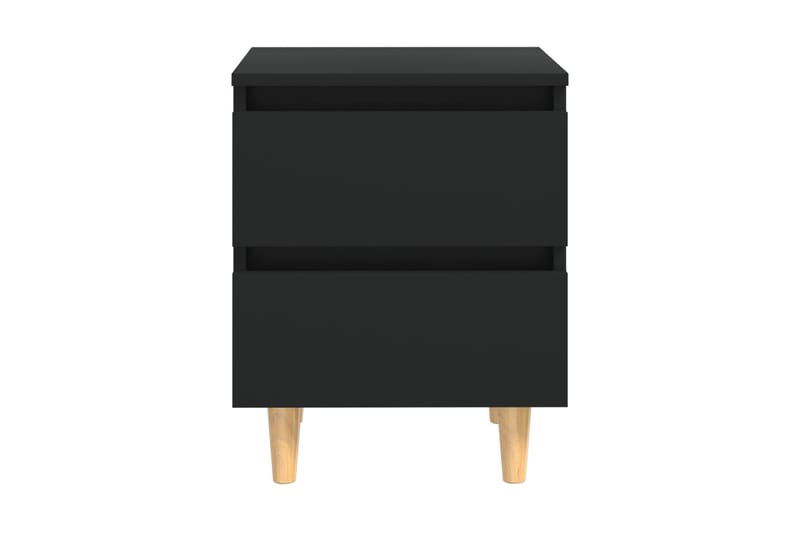Sängbord med massiva furuben svart 40x35x50 cm - Svart - Sängbord - Bord