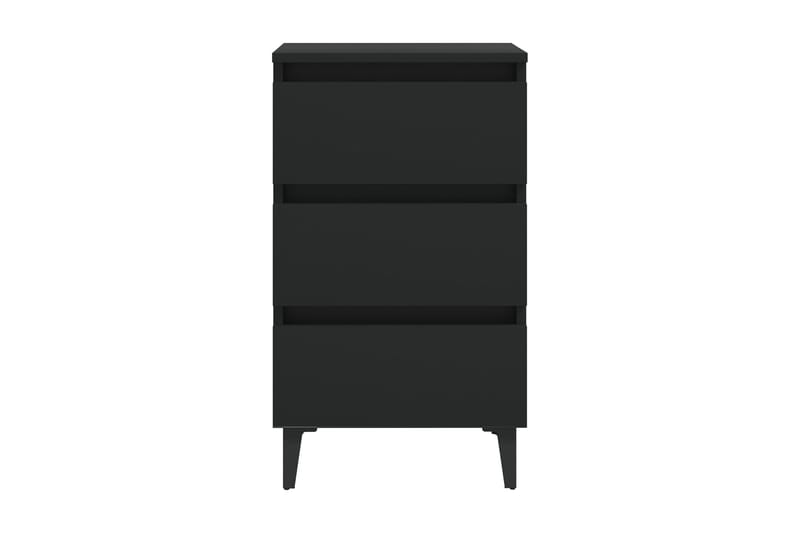 Sängbord med metallben 2 st svart 40x35x69 cm - Svart - Sängbord - Bord