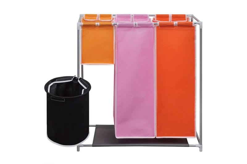 Tvättsorterare 3 sektioner med en tvättkorg - Flerfärgad - Badrumstillbehör - Tvättkorgar