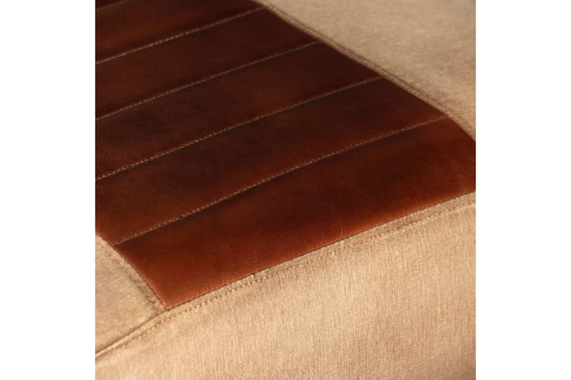 Loungefåtölj brun äkta getskinn och kanvas - Brun - Fåtöljer - Skinnfåtölj
