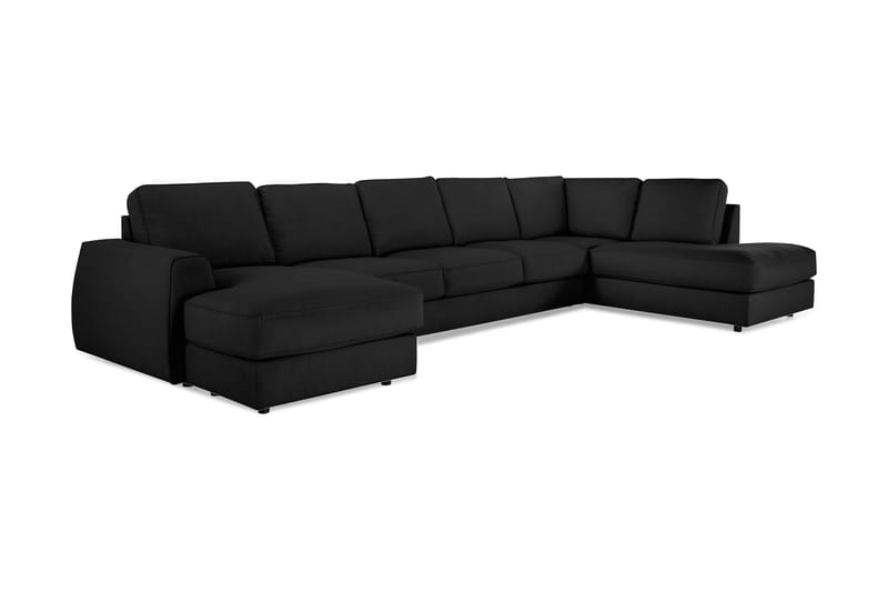 CLARKSVILLE LYX U-soffa med Divan Large Vänster Linnesvart - U-soffor