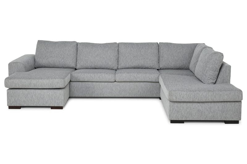 CONNECT U-soffa Large med Divan Vänster Grovvävt tyg Rosa - Skräddarsy färg och tyg - U-soffor